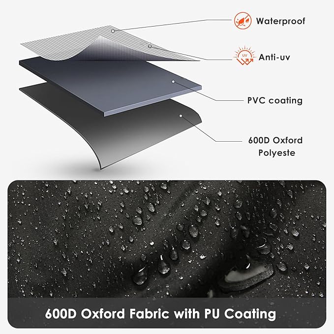 58" Grill Cover for Weber Genesis II, Genesis II LX 300 Series and Genesis 300 Series Gas Grills, Heavy Duty Waterproof UV and Fade Resistant Cover Replace Weber 7130, Outdoor BBQ Cover