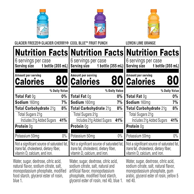 Gatorade Thirst Quencher, Mashups Variety Pack, Cool Blue-Fruit Punch, Lemon-Lime-Orange, Glacier Freeze-Glacier Cherry, 12 Fl Oz (Pack of 18)