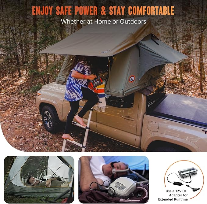 AIMTOM 155Wh Portable Power Station, 42000mAh Lithium Backup Battery with Flashlight, Solar Charging Option ??150W Peak (100W AC), 12V DC, USB & USB-C for Camping, Home, RV, Travel & Digital Nomads