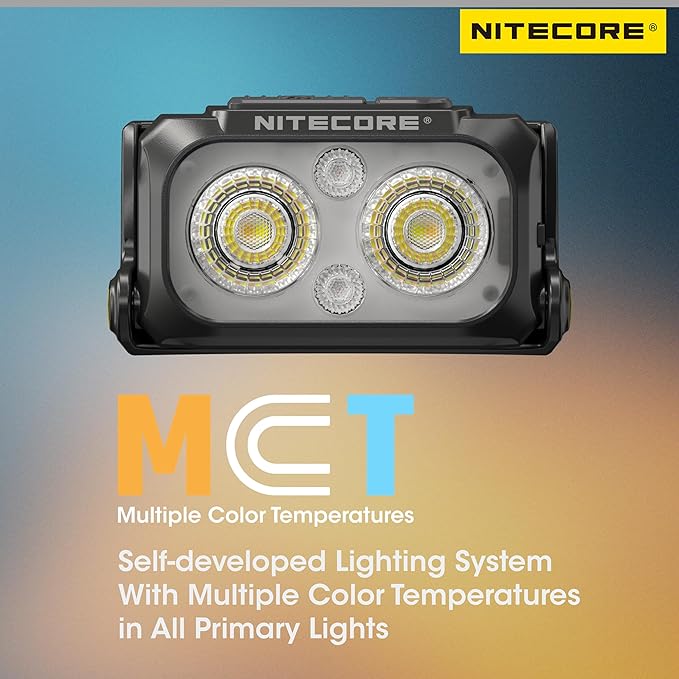 Nitecore NU25 MCT 400 Lumen Ultra Lightweight Multiple Color Temperatures Outdoor Headlamp USB-C Rechargeable Headlight Tag (Normal Headband)