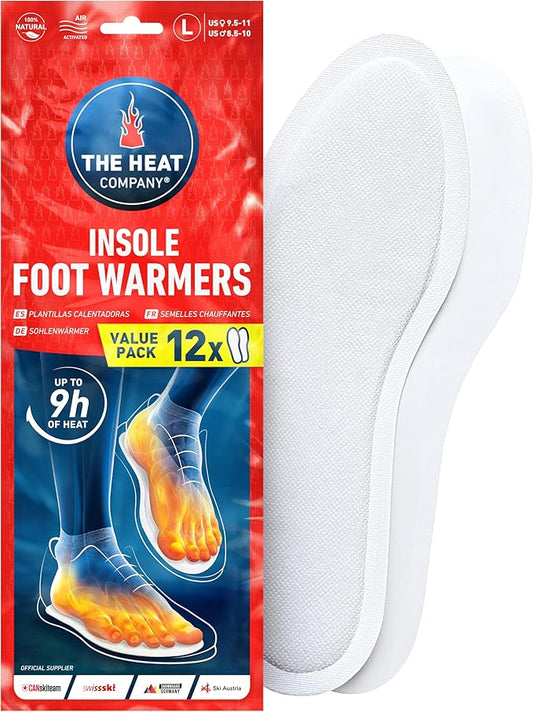 Insole Foot Warmers - 6, 12 or 32 Pairs – S, M, L, XL – 9h of Warmth - Air Activated Feet Warmers - Purely Natural - Toe Warmers for Feet - Insole Foot Warmers for Women & Men