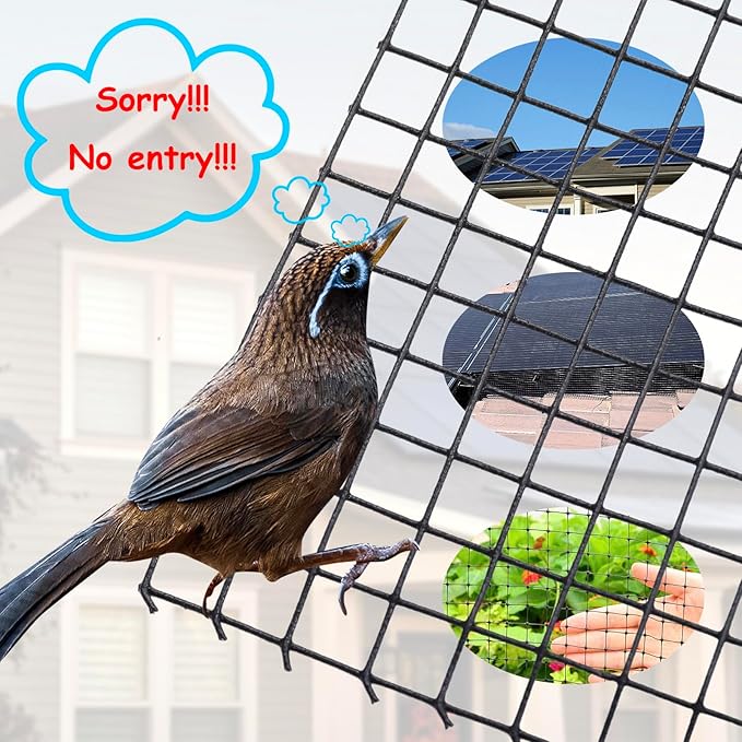 Solar Panel Bird Guard Mesh - 70 Aluminum Fasteners 8in x102Ft Solar Panel Critter Guard for Separate Critters, Pigeons, etc. from Solar Panel