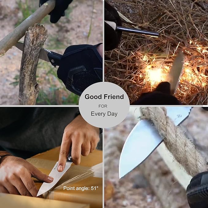 Ruike EDC Pocket Knife for Men,3.86 inch Big Blade,8Cr13 Stainless Steel,Liner Lock,Tactical Camping Folding Knives Belt Clip,Lightweight PA66 Handle,Small Flipper Microtech Elemental Survival Hiking Hunting Gadgets Gear Tool Womens Dad Father Gift