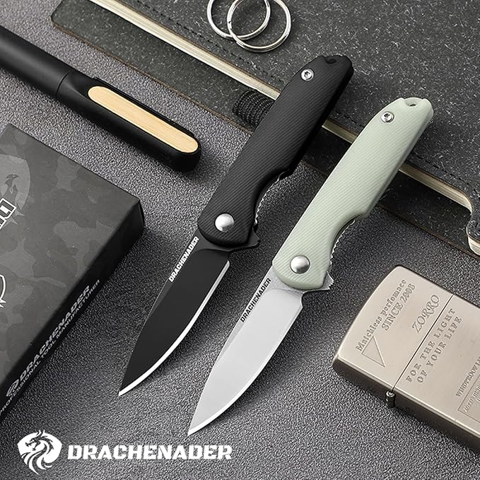 Small Pocket Knife, 4.96" EDC Mini Folding Knives 2" Drop Point Blade 5Cr13MoV Stainless Steel, Compact Tool, Gifts for Men Dad for Everyday Carry, Full Black