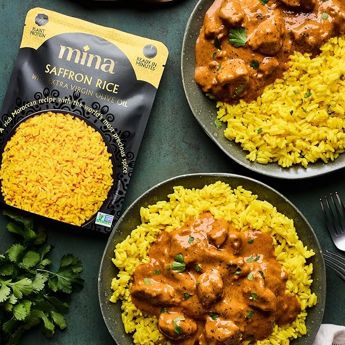 Mina Saffron Rice, Festive Rice, Pearl Couscous, Variety Pack of 6, Ready to Eat, Microwavable, Couscous Pearls, Side Dishes, Vegan Protein, Non-GMO, Kosher
