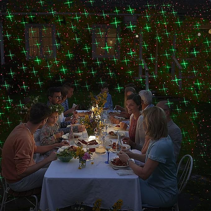 Christmas Projector Lights Outdoor, Led Christmas Laser Lights Landscape Spotlight Red and Green Star Show Waterproof with Remote Decorative Patterns for Indoor Outdoor Garden Patio Wall Holiday