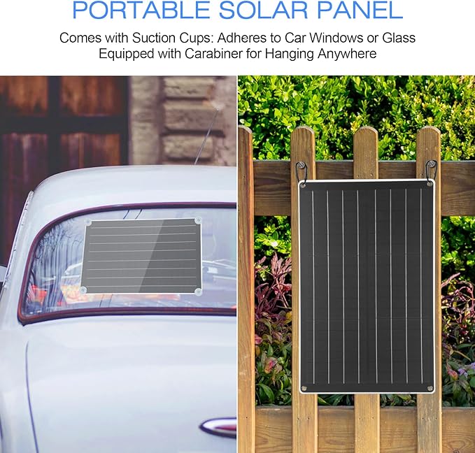 Lixada 30W Solar Charger Panel Kit with MPPT Trickle Maintiner Cntroller Portable Waterproof Flexible Monocrystalline USB Solar Panel for Cellphone Marine Automotive RV Motorcycle Boat Hiking