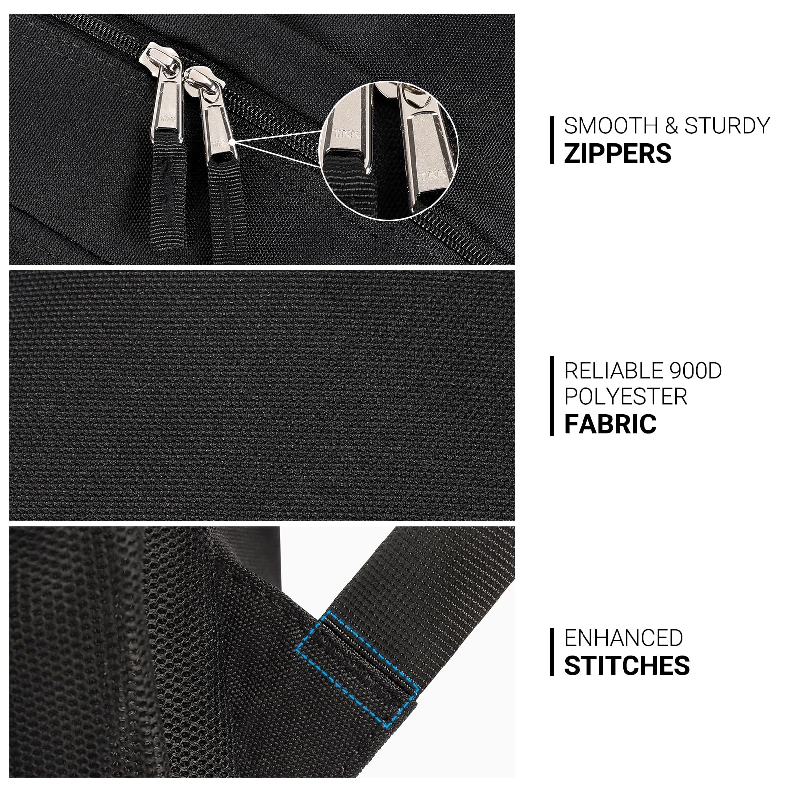ZORFIN 26L Black Backpack for College, and Travel: Water Resistant Bookbag