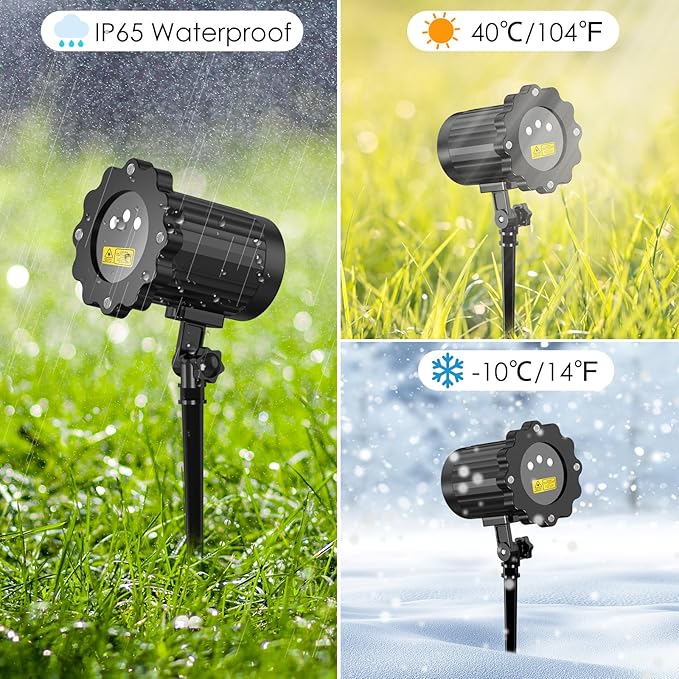 Laser Christmas Projector Lights Outdoor, 3 Colors RGB Christmas Laser Lights Outdoor Waterproof, Christmas Decorations Indoor Outdoor, Holiday Laser Light Projector for Home Garden Yard