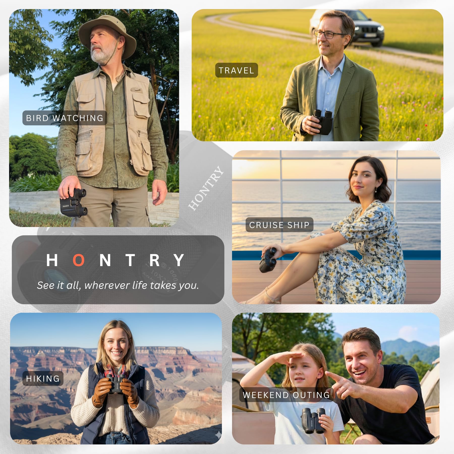 Hontry 10x25 Compact Binoculars for Adults and Kids