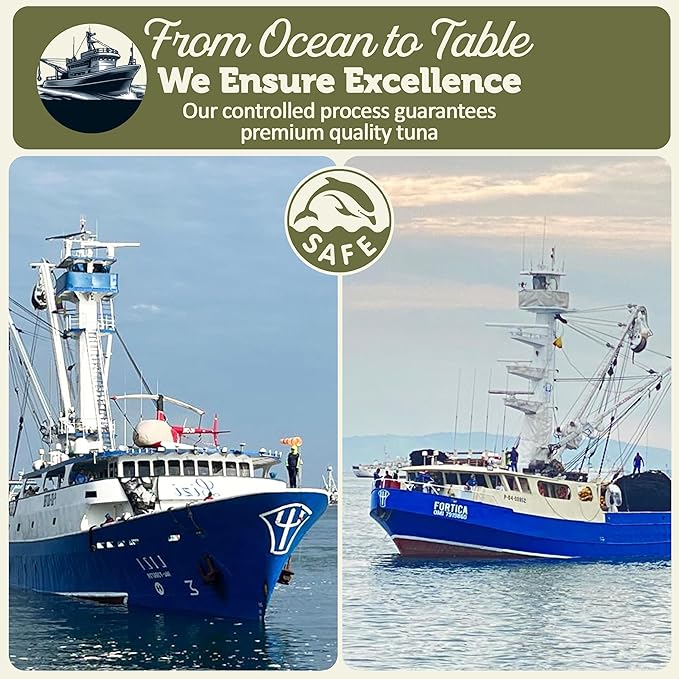 ONBOARD Premium Yellowfin Tuna in Olive Oil - 12 Pack Solid Light 5 Oz Cans Sustainably Wild Caught Canned Tuna, Non GMO, Gluten Free, Tinned Fish 24g Protein - Ingredient Rich Fish for Salad and Recipes