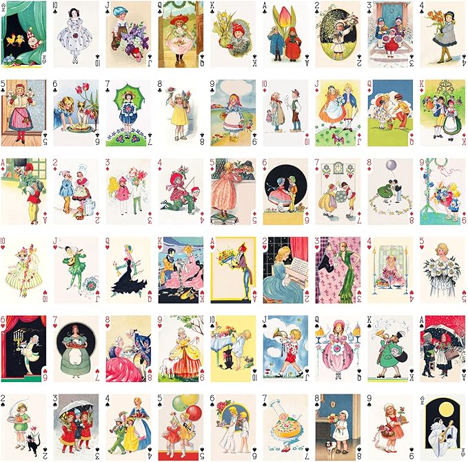 Gratis Playing Cards (Poker Deck 54 Cards All Different) Vintage Greeting and Happy Wishes Posters and Cards for All Occasions