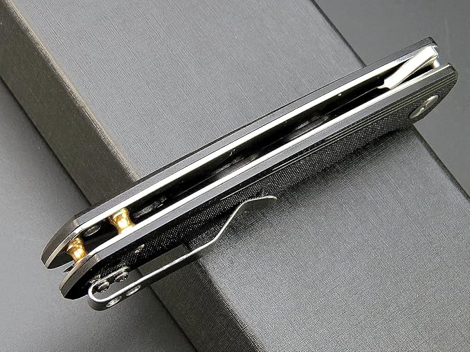 Eafengrow EF230 Folding Knife D2 Steel Blade G10 Handle Scales EDC Tool Knives for Outdoor Camping Hiking Working(black)