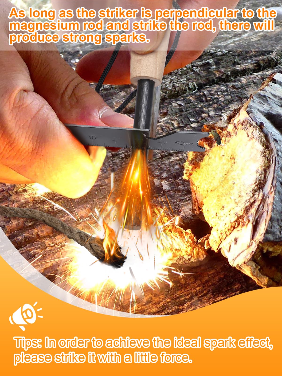 Acostop Fire Starter Tool Kit Survival Gear for Hiking Campfires Bushcraft