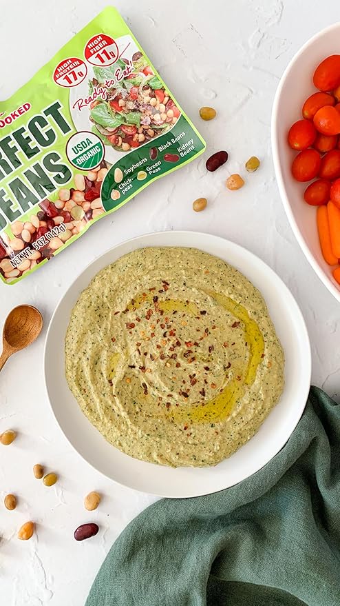 ?�Eat More Beans?‘Organic Fully Cooked Perfect Beans - Economy Pack, USDA Vegan Vegetarian Healthy Food- Variety of Organic Edamame, Chickpea, Black Beans, Green Peas, Kidney Beans (12 Packs, 5 oz)