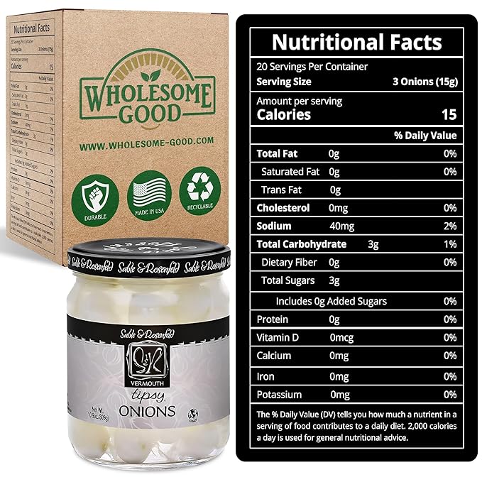 Sable and Rosenfeld Tipsy Onions 10.9 Ounce, (Pack of 4)