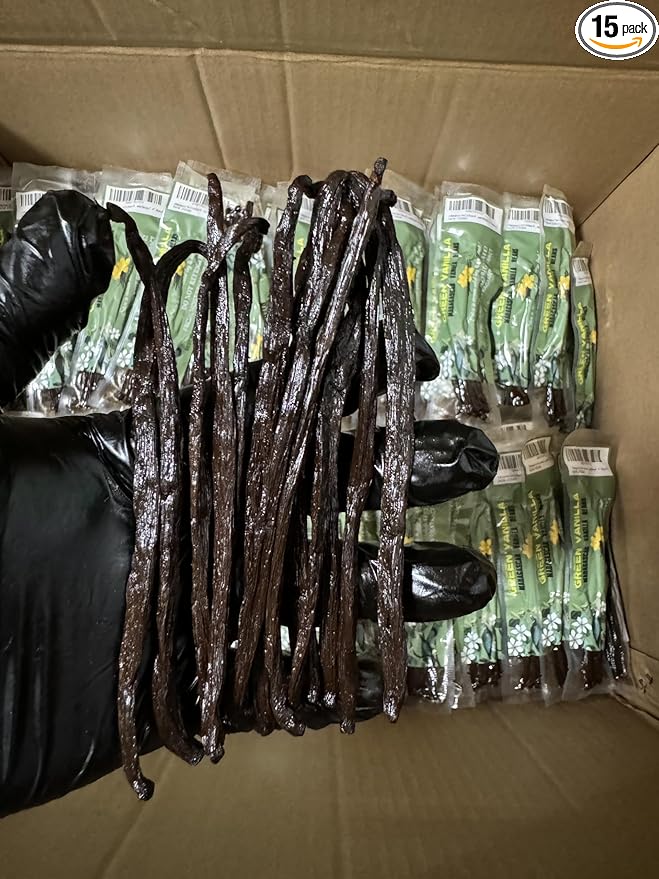 15 Organic Madagascar Vanilla Beans-Whole Pods Grade A 5''-7'' Premium Vanilla Beans For Extract And Homemade Baking (Pack of 1)