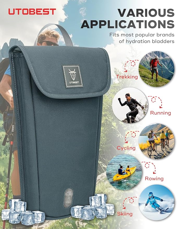 Insulated Insulation Bag, Fits 2L&3L Hydration Water Bladders, Lightweight & Water Resistant, Bladder is NOT Included
