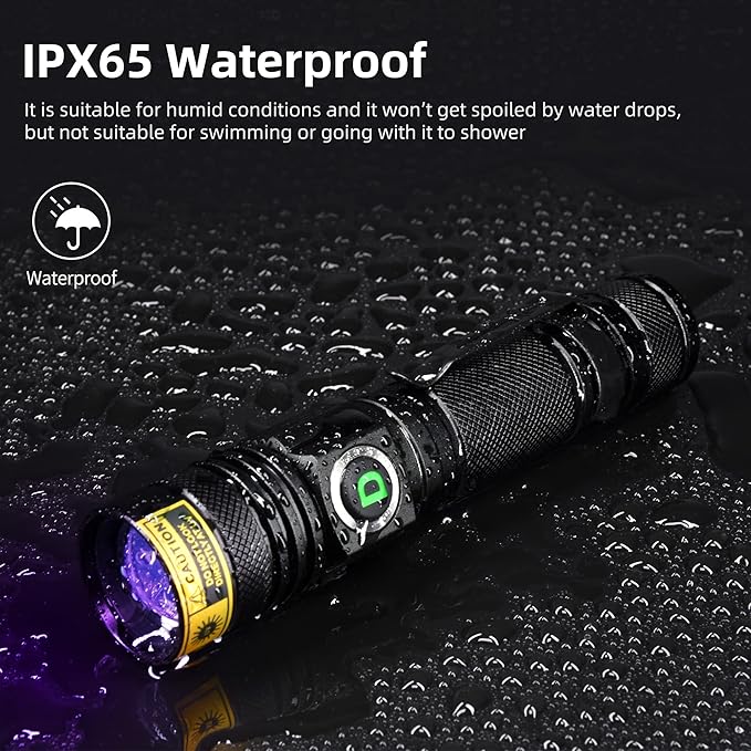 DARKDAWN UV Flashlight 395nm Black Light USB Rechargeable Ultraviolet LED Blacklight Powerful Fluorescent Woods Lamp Portable Mini Detector for Pet Urine Stains, Gem, Scorpions, Resin Curing, 2 Pack