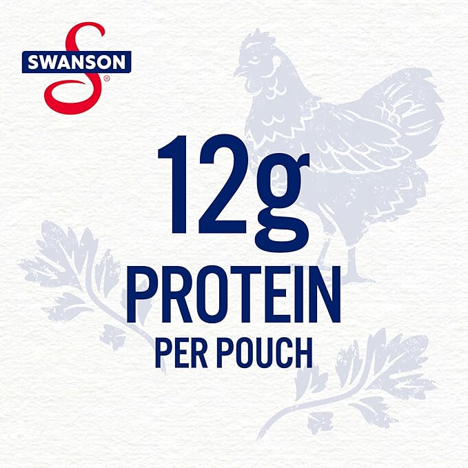 Swanson Original White Chunk Fully Cooked Chicken, Ready to Eat, Simple On-the-Go Meals, 2.6 OZ Pouch (Pack of 24)