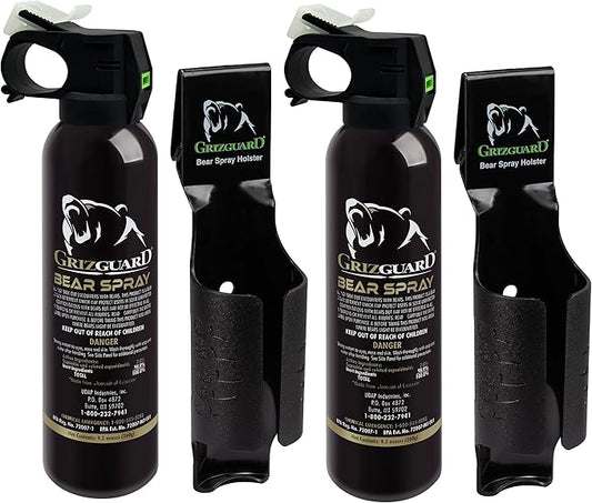 UDAP Griz Guard Bear Pepper Spray Self Defense Deterrent with Holster for Camping, Hiking, Fishing