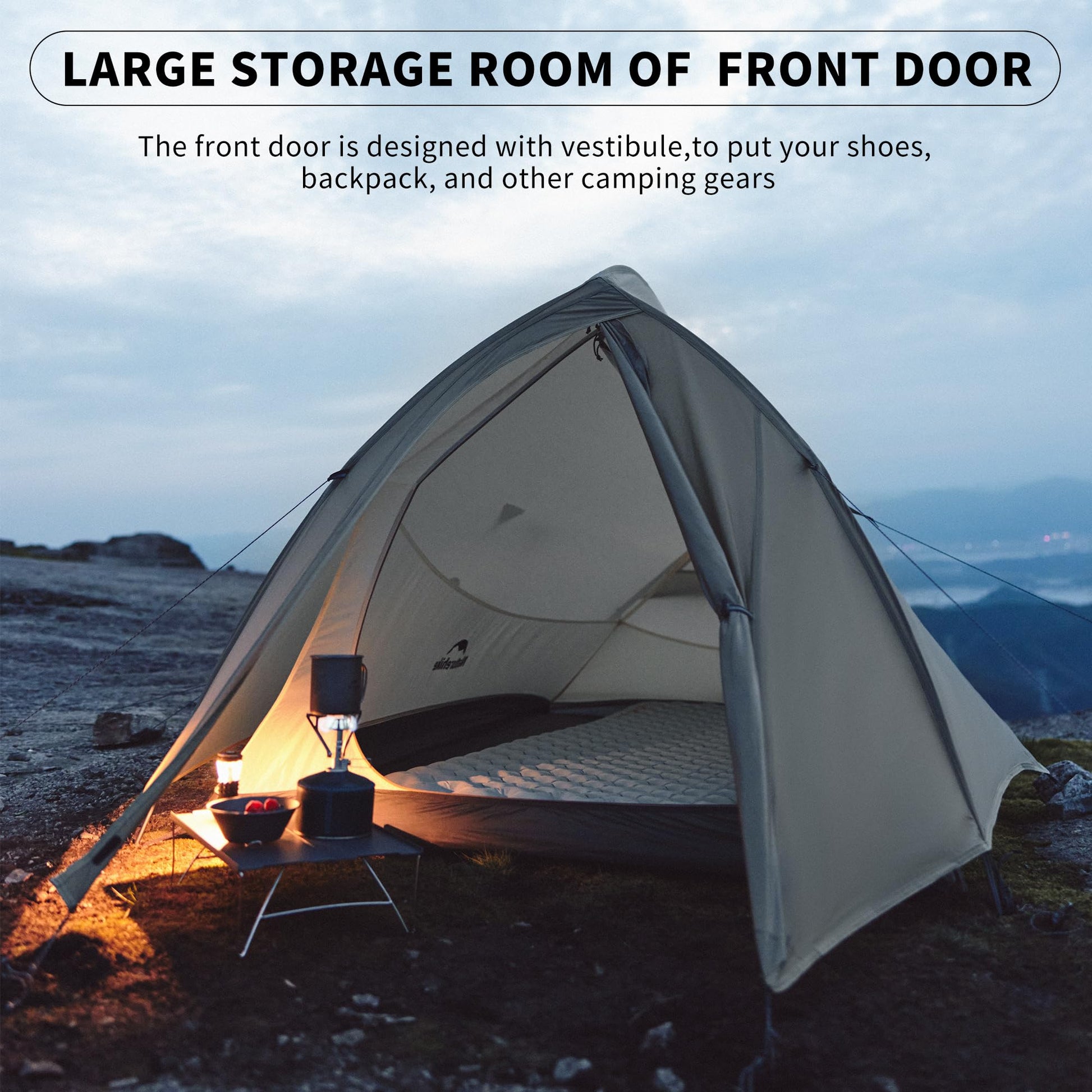Naturehike Cloud-Up 1 Person Tent, Lightweight Backpacking Tents for One Man, Waterproof Ultralight