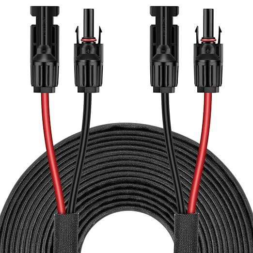40FT 12AWG Solar Panel Extension Cable with Female and Male Connectors, Solar Cable for Solar Panels, Charge Controllers and Solar Generator (12AWG, 40FT)
