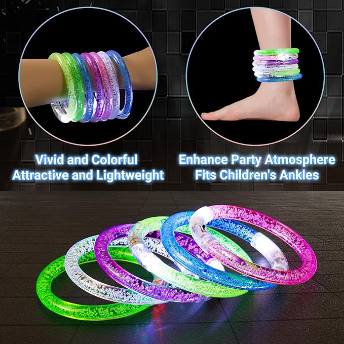 90 Pcs LED Bracelets,6 Color Light Up Bracelets,LED Glow Bracelets,Glow in the Dark Party Supplies Glow Sticks Bracelets for Adults,Light Up Party Favors for Concerts Birthday Carnival