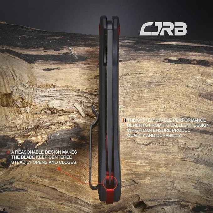 CJRB Tactical Knife, Small Folding Pocket Knife with AR-RPM9 Steel Blade and G10 Handle for Men Outdoor, Survival, Hunting, Camping Gobi(J1906B) Black