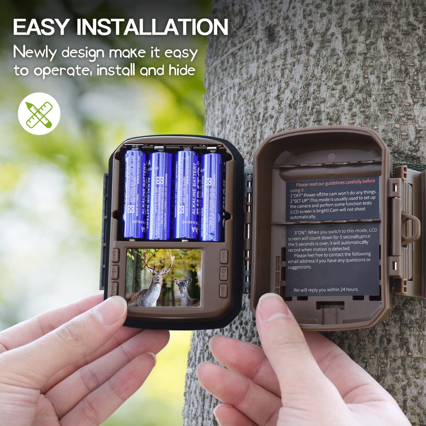 Punvoe Trail Camera 2 Pack 36 MP 2.7K Game Camera 32GB Memory Card 4 Batteries Time 2.0" LCD