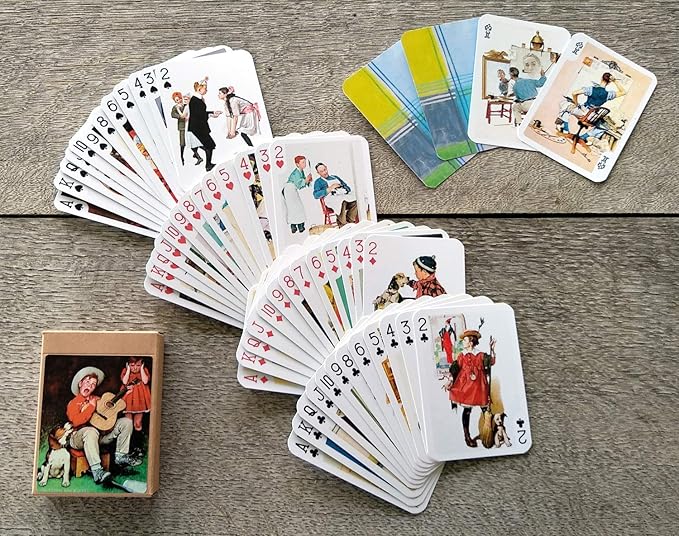 Norman Rockwell Playing Cards (Poker Deck 54 Cards All Different) Vintage Retro Magazine Illustrations