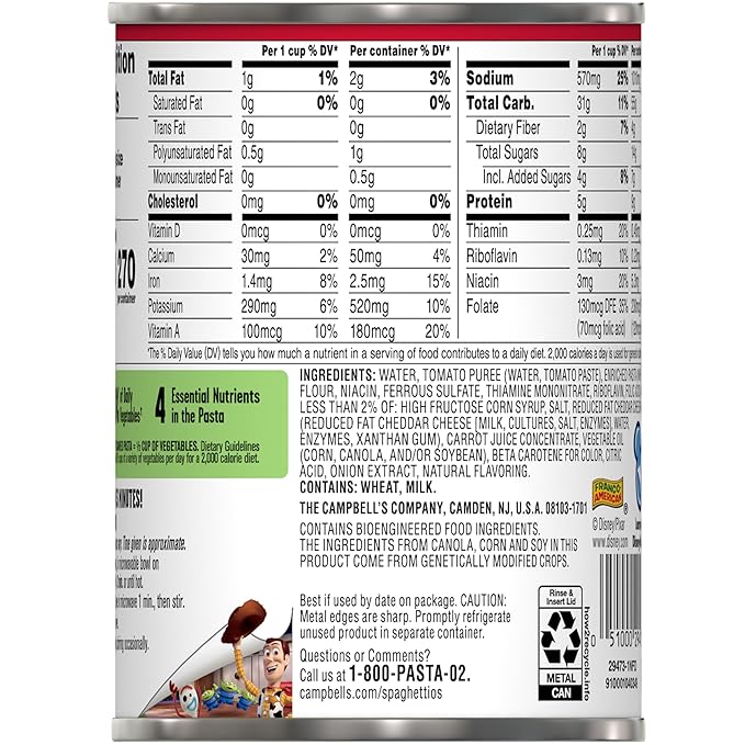 SpaghettiOs Original Toy Story Shapes Canned Pasta, 15.8 oz Can (12 Pack)