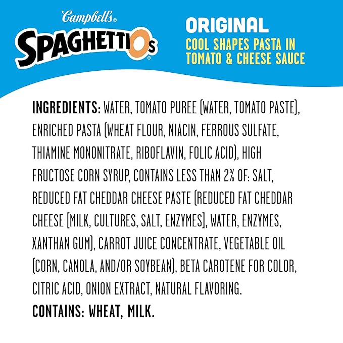 SpaghettiOs Original Disney Princess Shapes Canned Pasta, Healthy Snack for Kids and Adults, 15.8 OZ Can (Pack of 12)