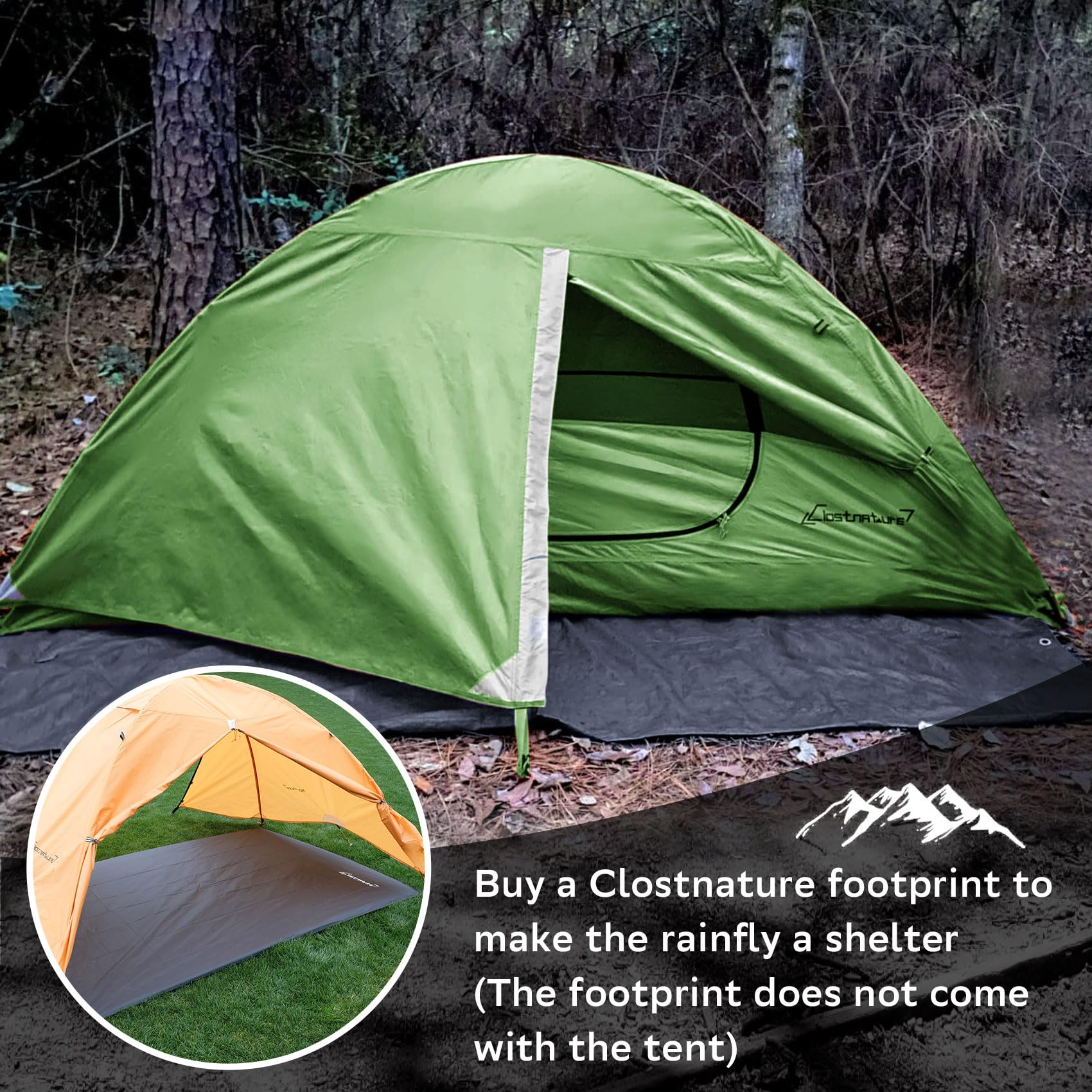 Clostnature 1 Person Lightweight Backpacking Tent, Easy Setup Tent