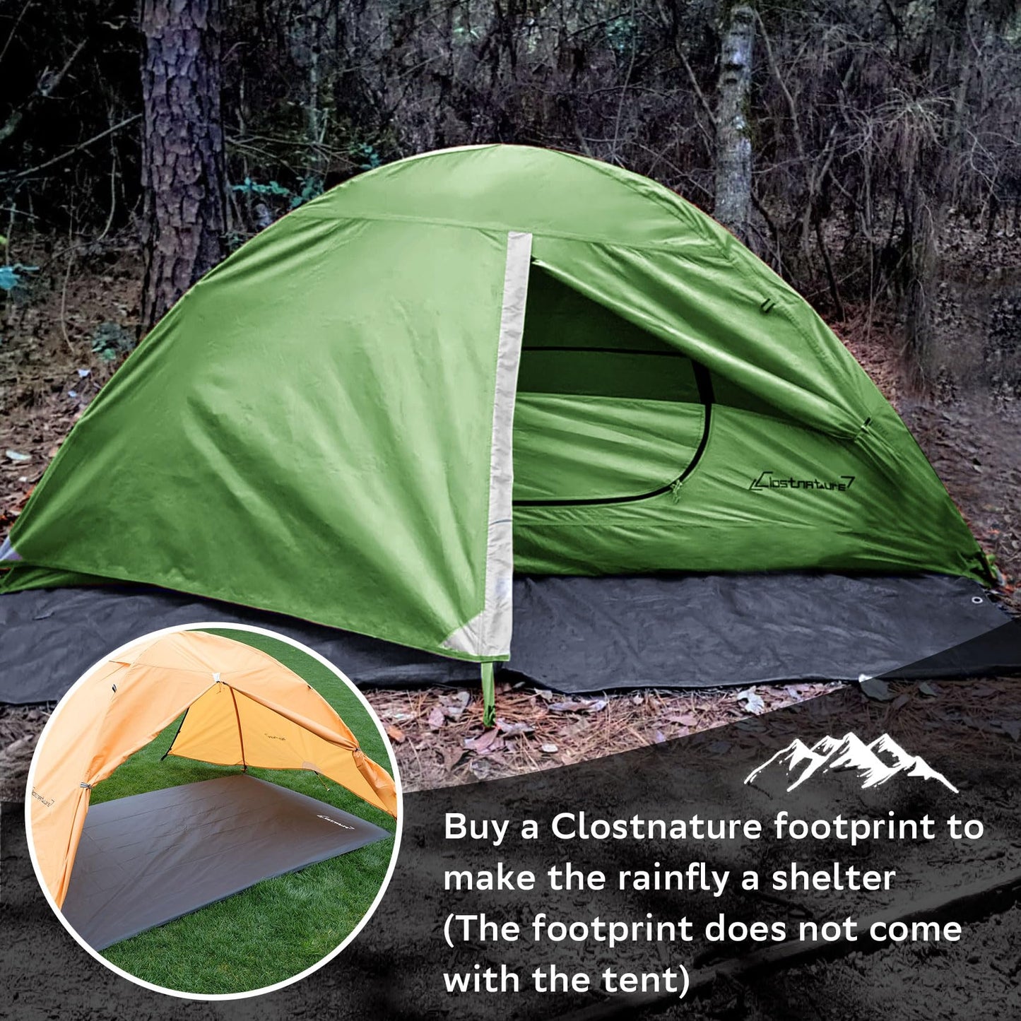 Clostnature 1 Person Lightweight Backpacking Tent, Easy Setup Tent