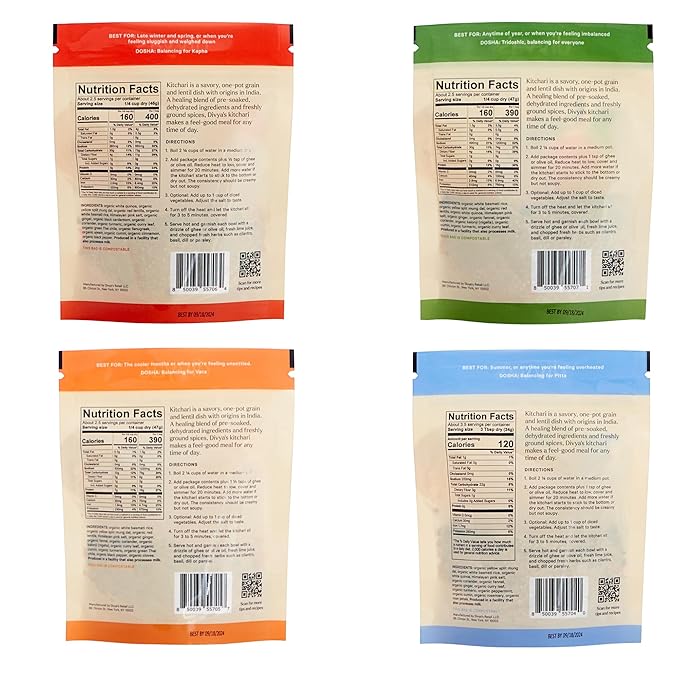 Divya's One-Pot Meal Variety Pack Bundle, Ayurvedic Meals with Grains, Lentils, & Spices, Healthy & Nourishing Plant-Based Meal, Vegan, Non-GMO, Gluten Free, Organic, Single Serve 6 Pack