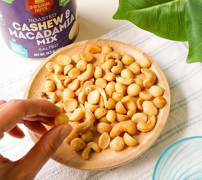 Imperial Nuts - Macadamia Nuts Oil Roasted Roasted | Gluten Free, Vegan and Keto Friendly Food | Plant Based Protein, Delicious Buttery Taste | Kosher (Cashew Macadamia Roasted Salted Mix)