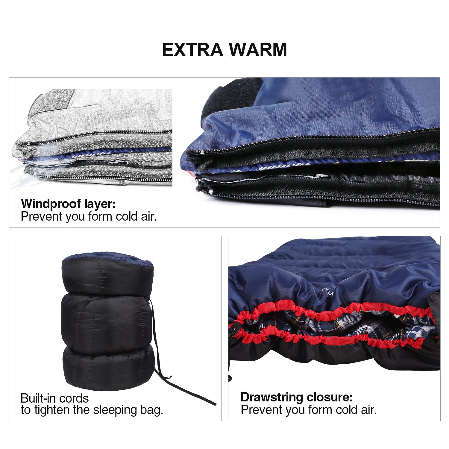 REDCAMP Outdoors Cotton Flannel Sleeping bag for Camping Hiking Climbing Backpacking, 3-season Trip
