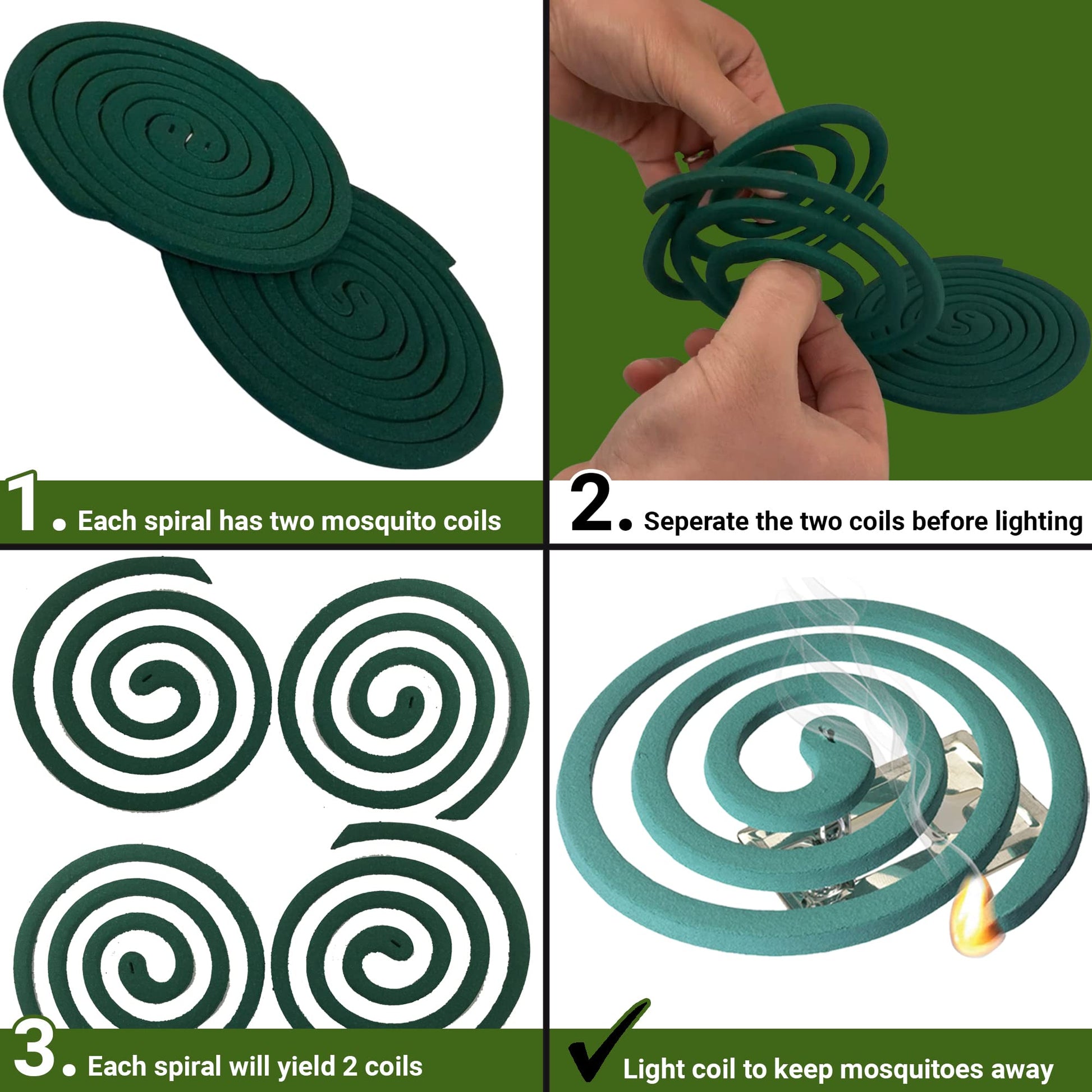 W4W Mosquito Repellent Coils - Outdoor Use Reaches Up to 10 feet - Each Burns for 5-7 Hours (Three