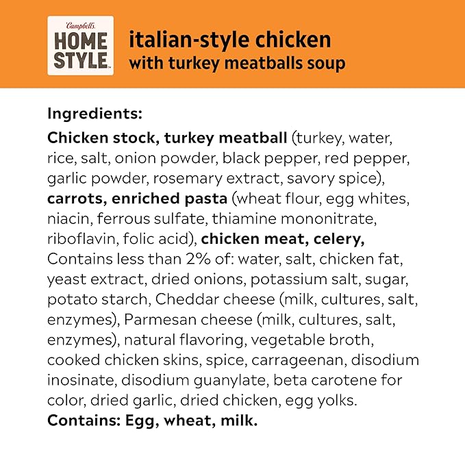 Campbell?™s Homestyle Italian-Style Chicken Soup With Turkey Meatballs, 16.1 oz Can (Pack of 12)