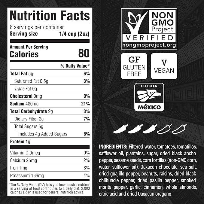 Ya Oaxaca - Mole Sauce - Negro - Medium Spice Flavor - Blend of Smoked & Dried Chiles, Spices, & Chocolate - Vegan, Non-GMO, Gluten Free - Great in Enchiladas, Tacos, Nachos, Tortillas - 12oz (3pk)