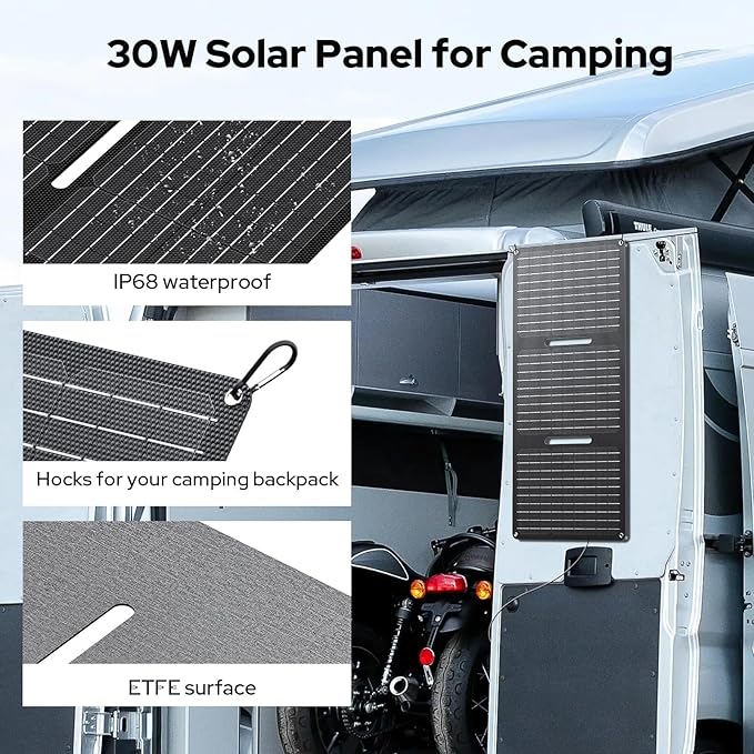 30W Solar Panel Charger YT30 Foldable Solar Panel IP65 Waterproof Solar Charger with QC3.0 USB & DC