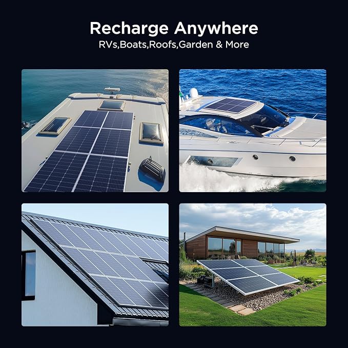 12V 100W Solar Panel,100 Watt Solar Panel with High-Output Design,High Efficiency Monocrystalline PV Module,Ideal for RV, Van, Camper, Rooftop,Home, Farm, Off-Grid Cabin,Emergency Backup(1PCS)