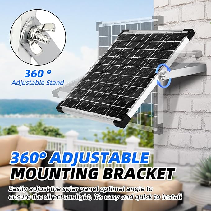MEGSUN Solar Panel Kit 20W 12V Waterproof Solar Battery Trickle Charger Maintainer + Upgraded 12A Intelligent Charge Controller + Adjustable Mount Bracket for Car, Motorcycle, Boat, Marine, RV