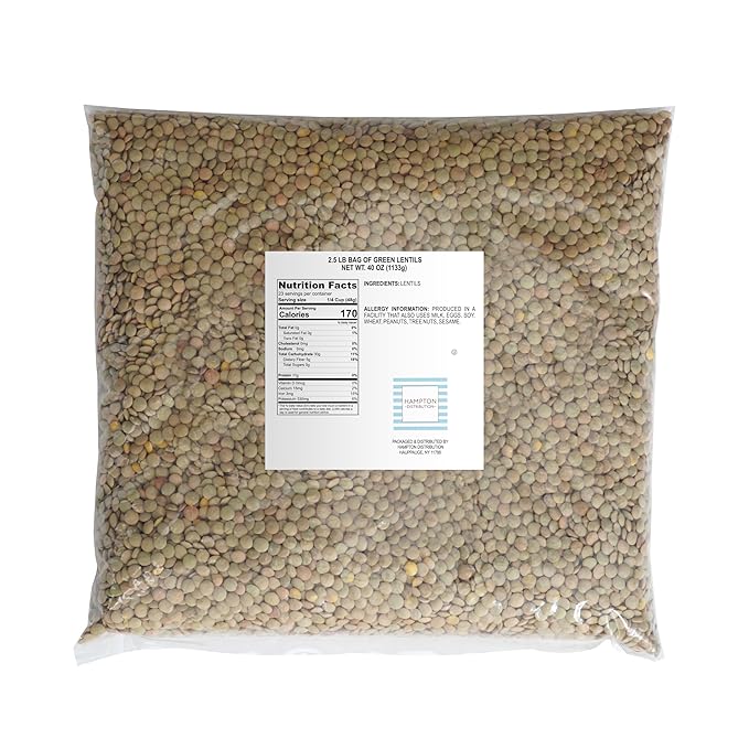 Green Lentils, 2.5 Pound Bulk Bag