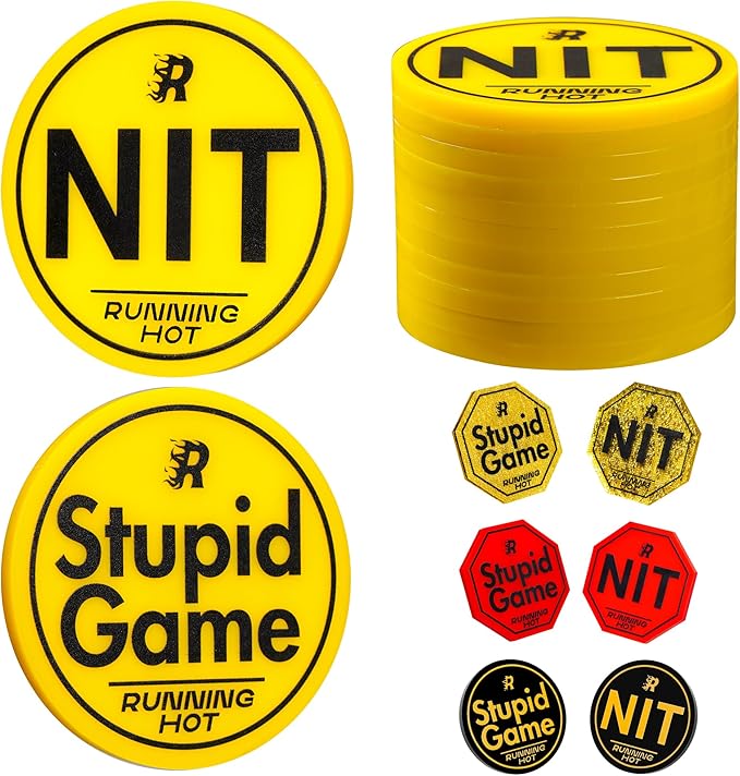 RUNNING HOT Nit Button Set for Texas Hold'em & Omaha Poker (Pack of 10) - Professional Chips for The Stand-Up Game - Enhance Your Play