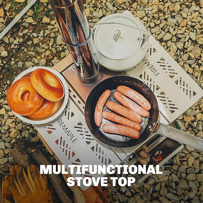 Fire-Maple Antarcti Tabletop Stove, Outdoor Wood Burning Stove, Portable with Chimney Pipe for Cooking and Camping