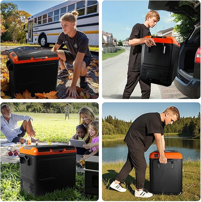 12 Volt Refrigerator, 61 Quart(58L) Super Large Single Zone Car Refrigerator, Electric Cooler with 12/24V DC, Car Fridge Portable Freezer Compressor Cooler for Car Truck RV Travel Camping and Home Use