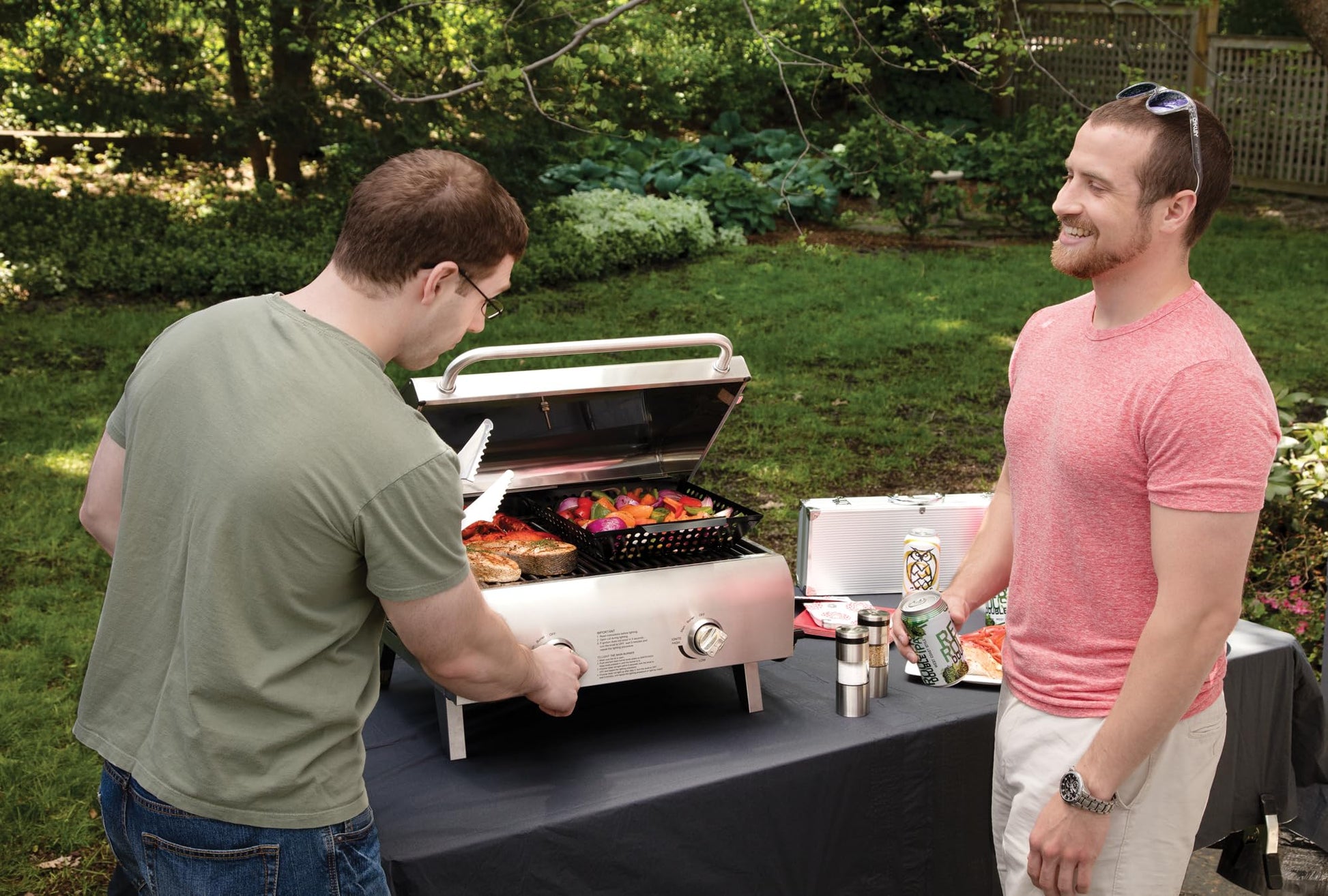 Cuisinart Outdoor Gas Grill, 20,000 BTU, Portable, 2-Burner