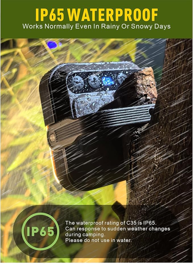 20000mAh Rechargeable LED Camping Lantern - 1600LM, QC3.0 22.5W, 4 - Color Switch, IPX5 Waterproof - Perfect for Camping, Hiking & Emergency Situations (Khaki)